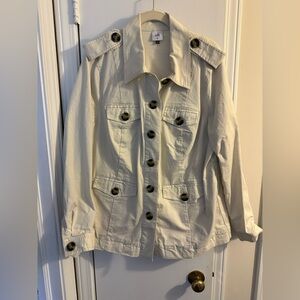 CAbi Cream Utility Jacket with Button Details